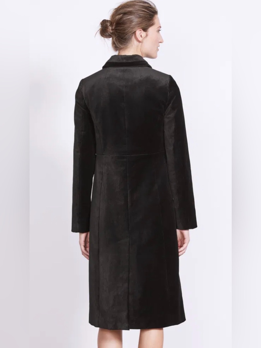 BODEN 12 Gigi Velvet Party Trench Dress Coat in black - Picture 2 of 12